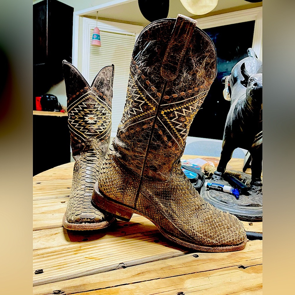 ROPER WOMEN'S EROICA BROWN PYTHON VAMP COWBOY BOOT